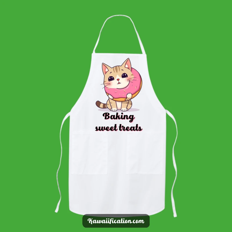 Bake With Bliss: Funny Cat Donut Apron - Wobbly Balance, Ideal Funny Gift