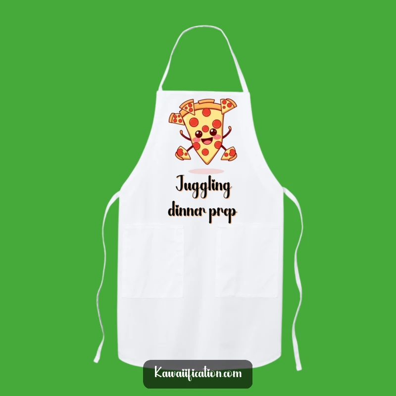 Funny Smiling Pizza Apron - Kitchen Juggling Act, Perfect Humorous Gift