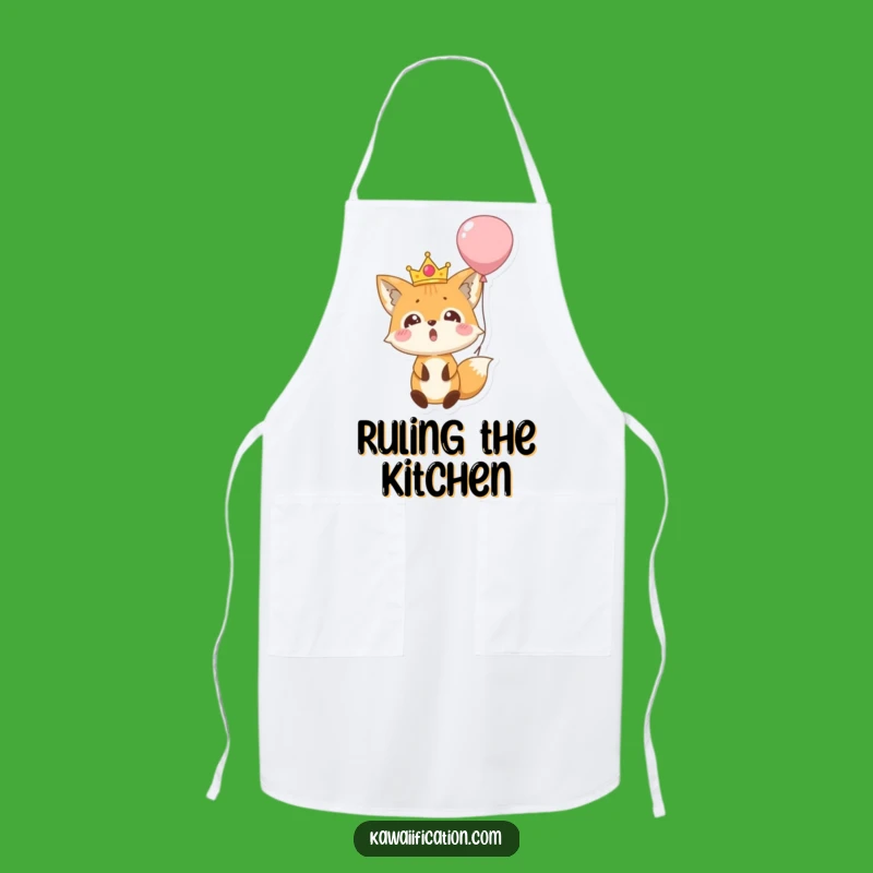 Funny Fox Balloon Fall Apron: Surprised Royal Mishap, Kitchen Adventure Gear