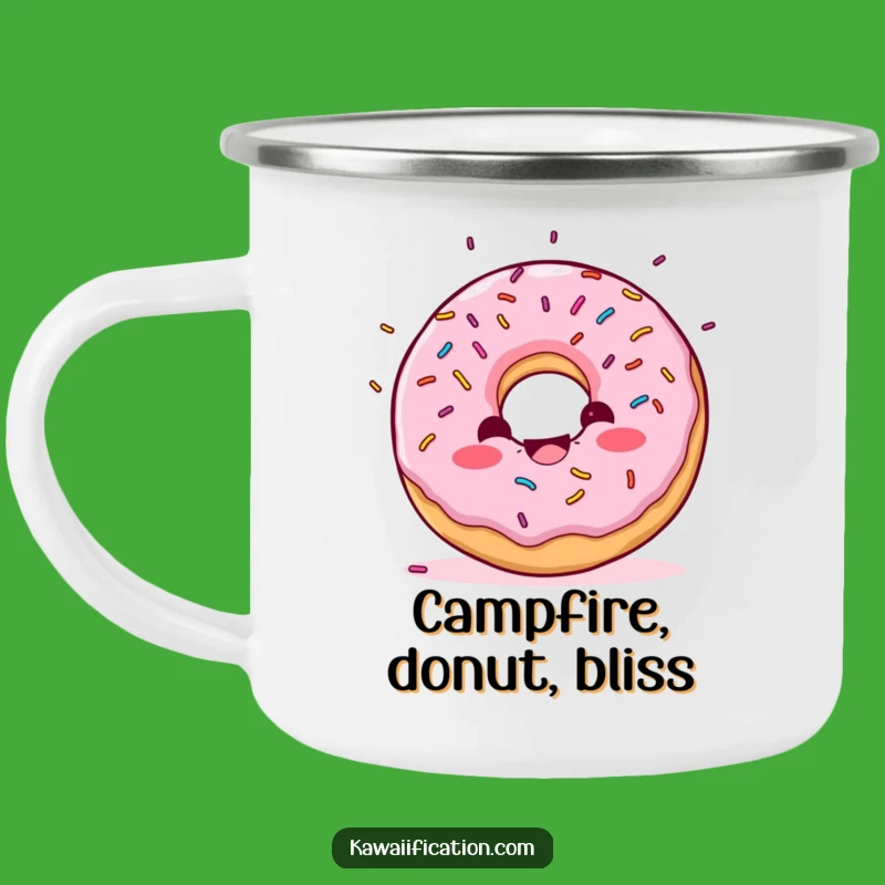 Funny Donut Confetti Camping Mug - Celebrate Outdoors with Sprinkles!