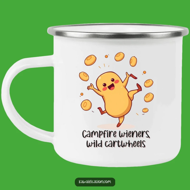 Funny Hot Dog Cartwheel Camping Mug: Adventures Fueled by Fun