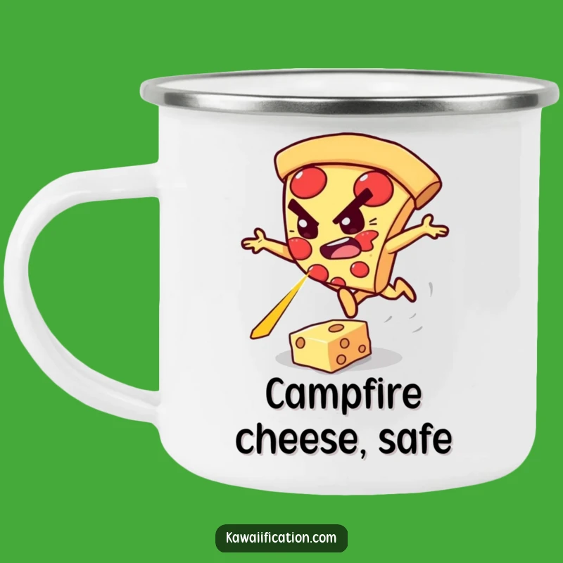 Funny Pizza Slice Camping Mug: Fuel Your Adventures with Heroic Determination