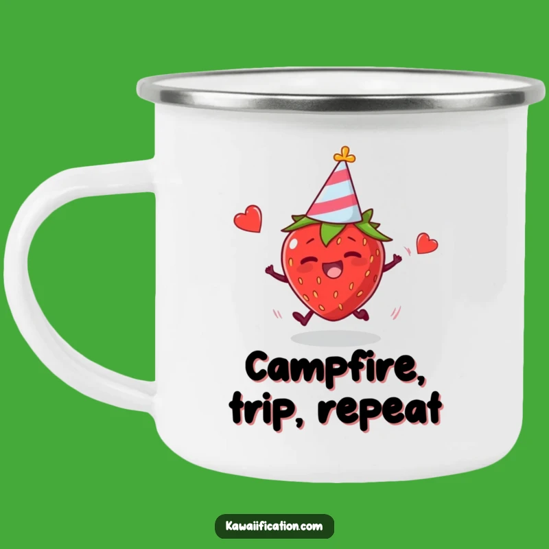 Funny Tripping Strawberry Camping Mug: Hilarious Outdoor Party Gift
