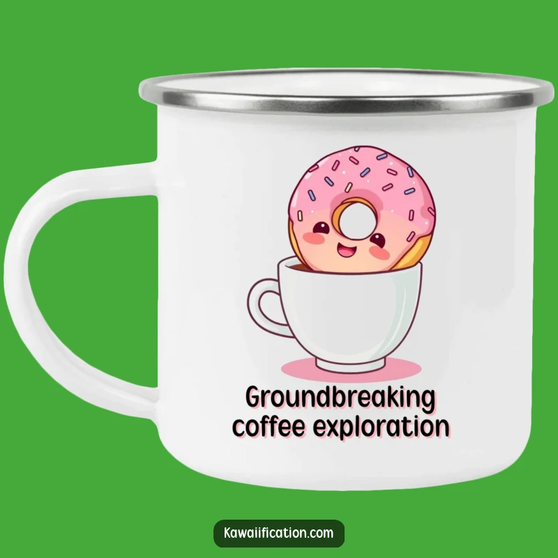 Funny Giggling Donut Camping Mug: Adventure Fuel for Your Coffee Break