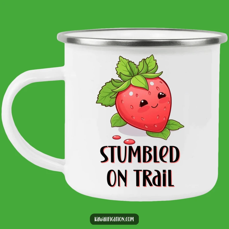 Funny Strawberry Trip Camping Mug: Cute Blushing Fruit Cup for a Hilarious Gift