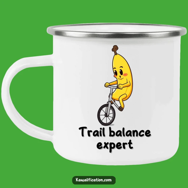 Funny Banana Unicyclist Camping Mug: Adventure-Ready Humor