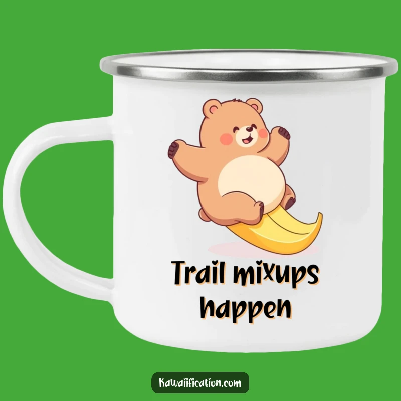 Adventure-Ready Funny Bear Banana Slip Camping Mug: Hilarious Sips Outdoors