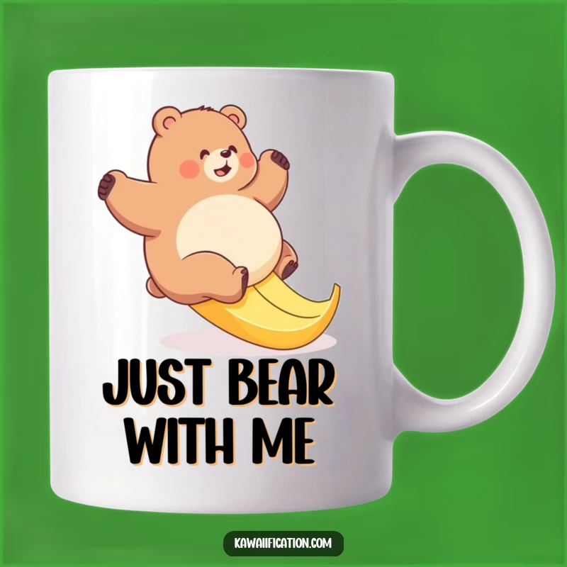 Funny Bear Banana Slip Mug: Hilarious Clumsy Animal Coffee Cup, Perfect Funny Gift