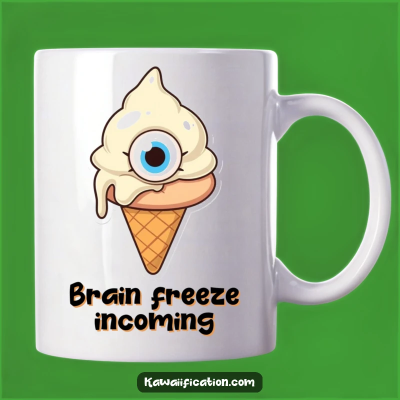Funny Confused Melting Ice Cream Mug - Hilarious Cartoon Emotion Gift!