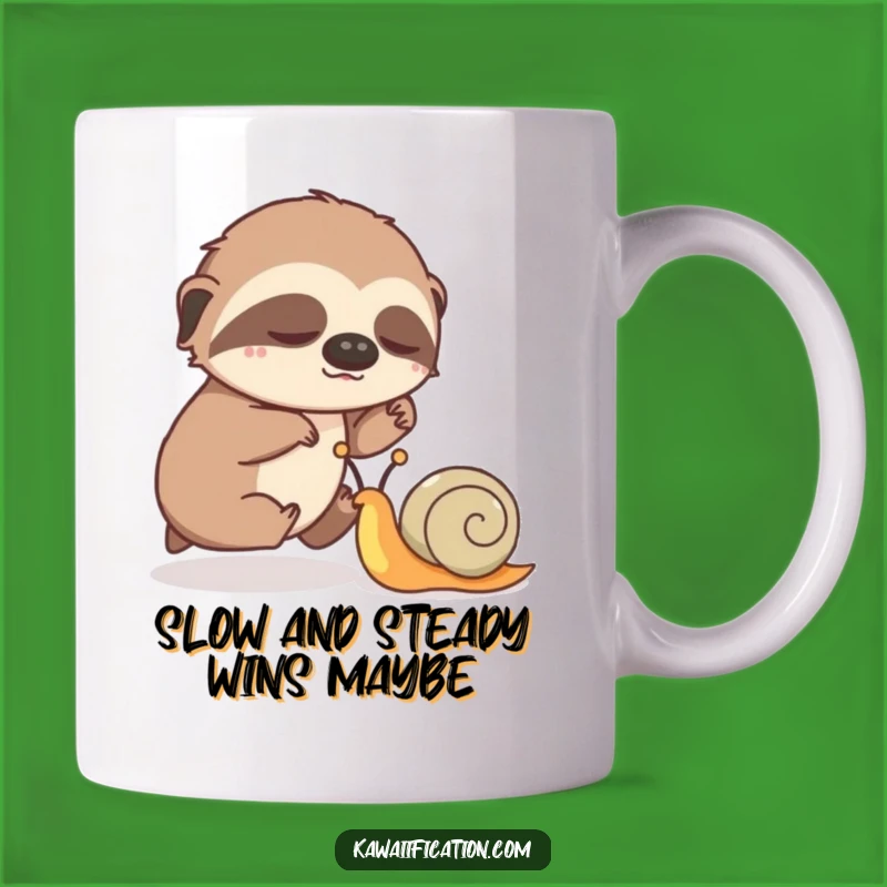 Funny Sloth vs. Snail Race Mug: A Hilarious Slow-Motion Gift for Coffee Lovers