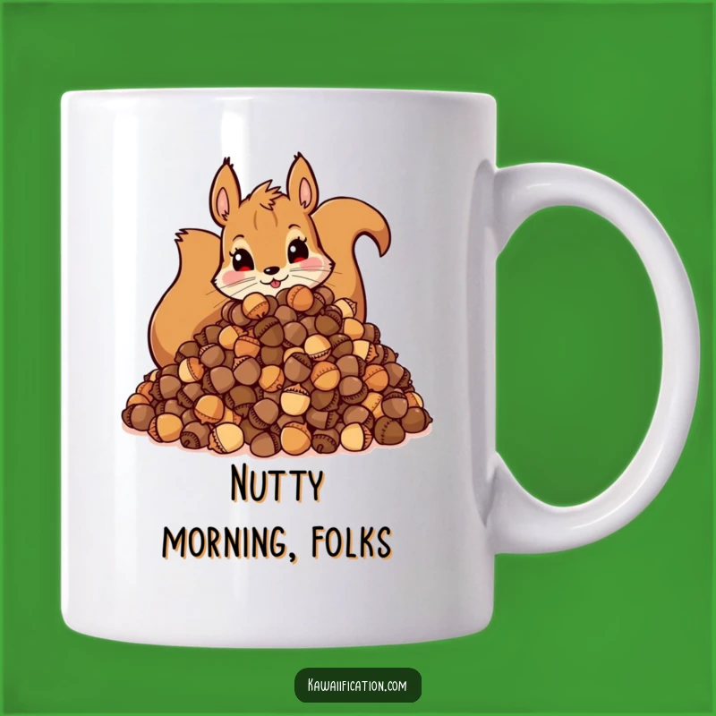 Funny Squirrel Acorn Mug: Hoarding Mischief Art, Perfect Funny Gift for Nature Lovers