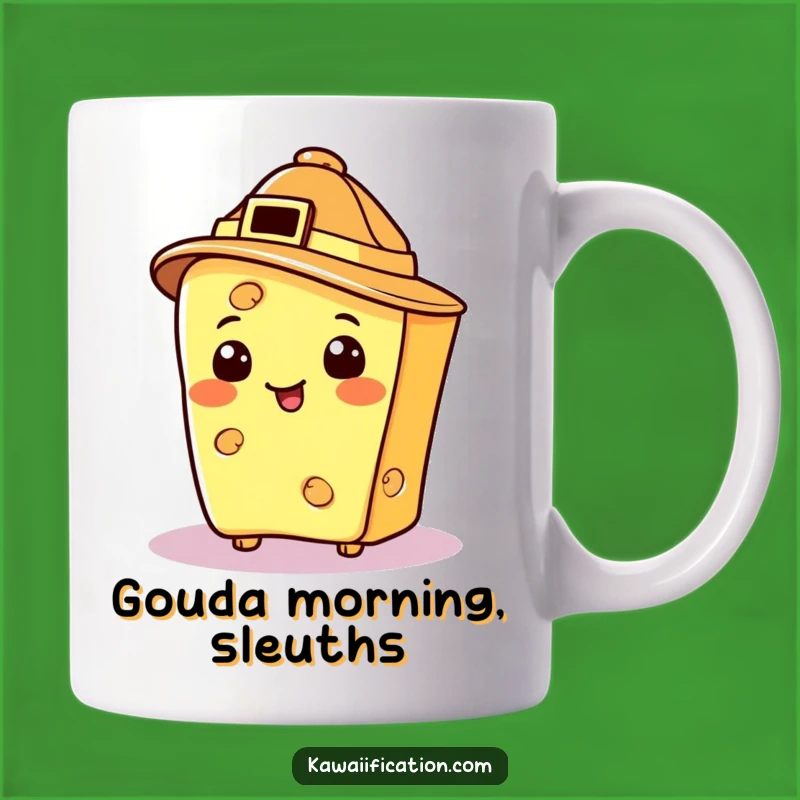 Funny Detective Cheese Mug: A Smiling Gourmet Mystery Gift for Cheese Lovers