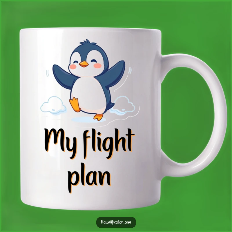 Funny Penguin Fly Mug: Determined Bird's Dream for a Perfect Quirky Gift