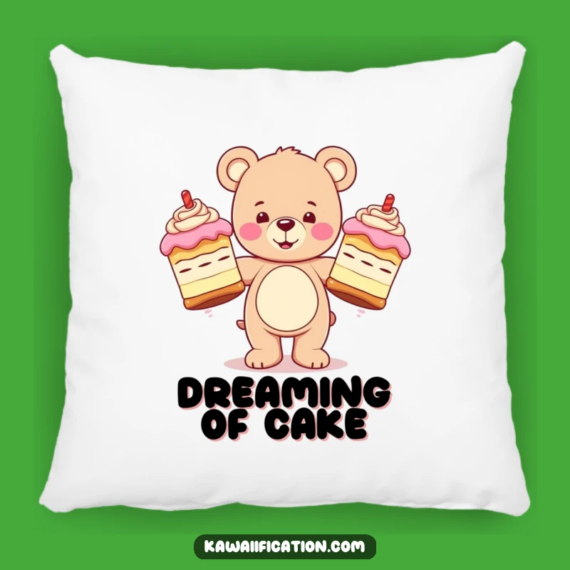 Funny Teddy Bear Juggling Pillow: Soft Happy Cakes, Comfy Dessert Decor Pillow