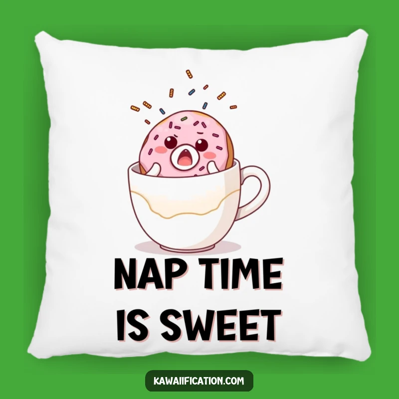 Funny Donut Coffee Fall Pillow: Cozy Comfort, Hilarious Breakfast Accent Gift