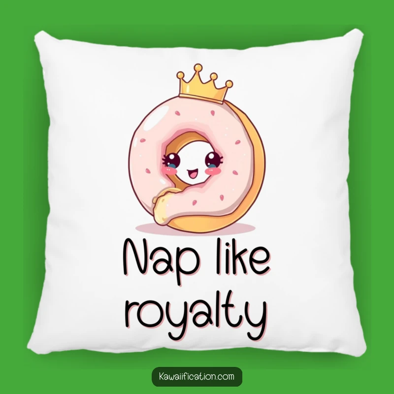 Funny Donut Crown Pillow - Royal Comfort, Cozy Funny Gift!