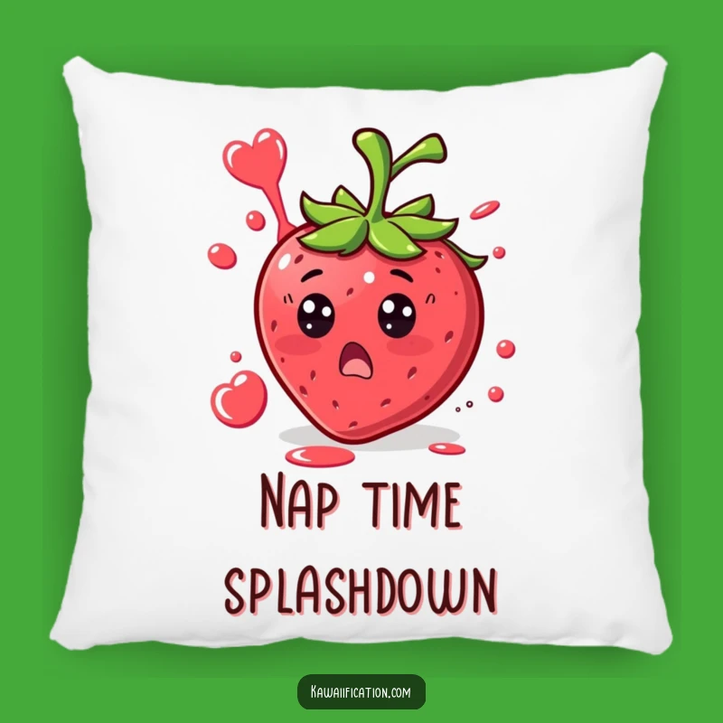 Funny Strawberry Surprise Pillow - Cozy Comfort with Splattery Style!