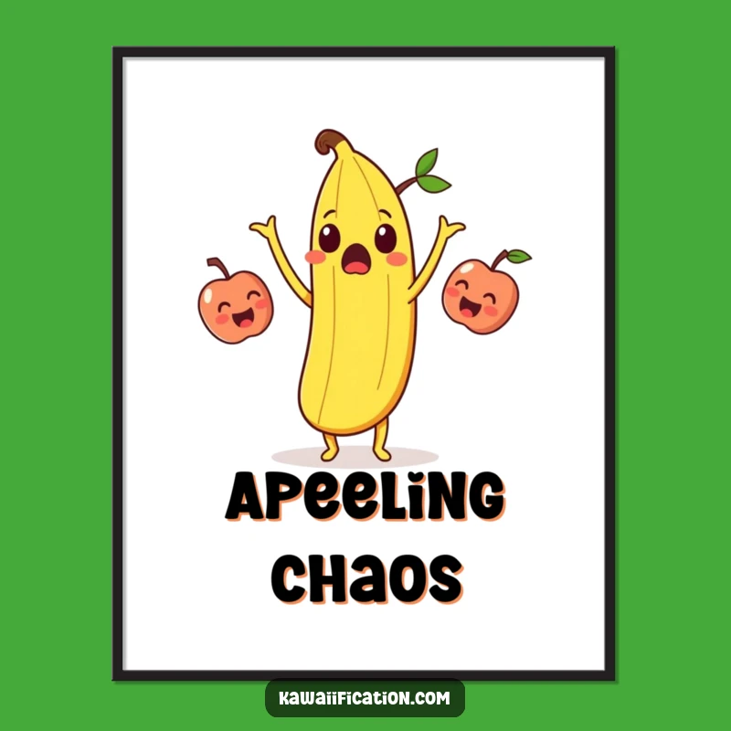 Funny Banana Peel Juggling Digital Art: Instant Fruit Humor for Walls