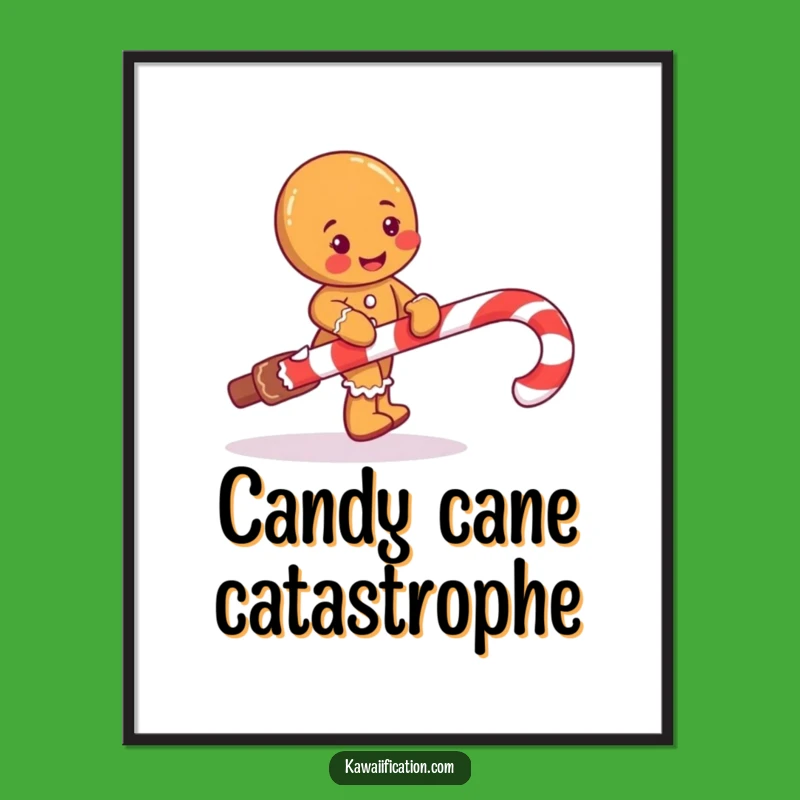 Funny Gingerbread Man Digital Print: Instantly Add Holiday Humor to Your Walls