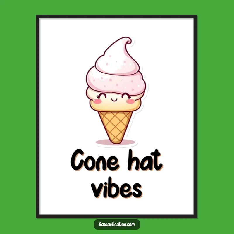 Funny Ice Cream Cone Digital Art: Add Sweet Humor to Your Space Instantly