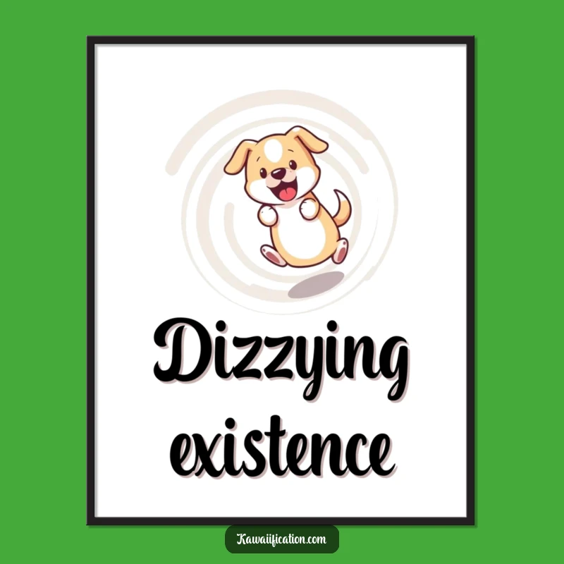 Funny Bewildered Dog Digital Art - Dizzy Delight, Perfect Humorous Gift Print