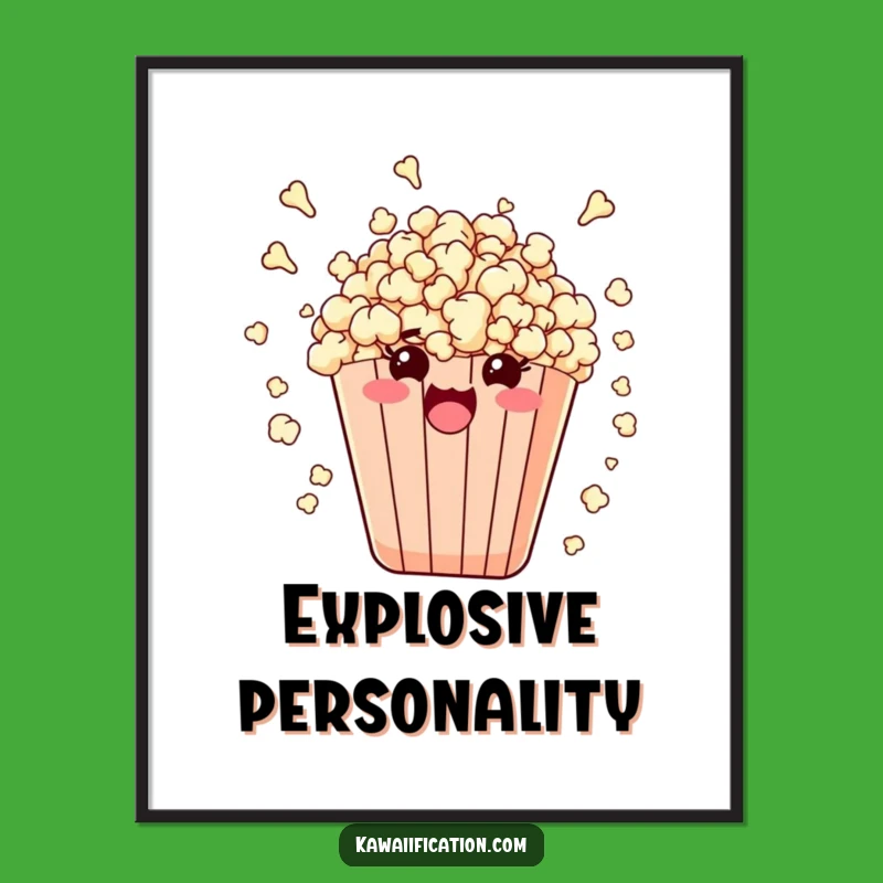 Funny Popcorn Burst Digital Art: Energetic Printable for Instant Hilarious Decor