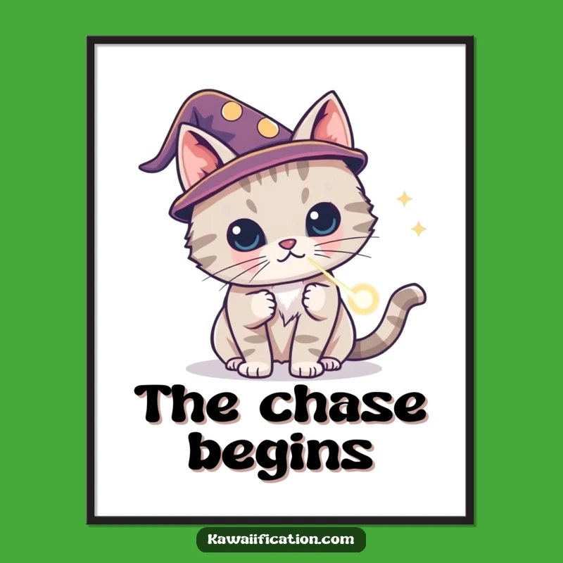 Funny Cat Wizard Laser Digital Art - Instant Magical Decor