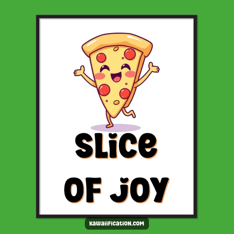 Funny Dancing Pizza Digital Art: Instant Cheerful Wall Decor