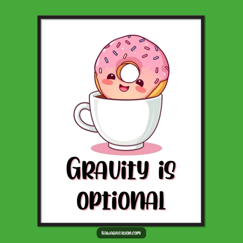 Funny Giggling Donut Digital Art: Instant Joy for Your Walls