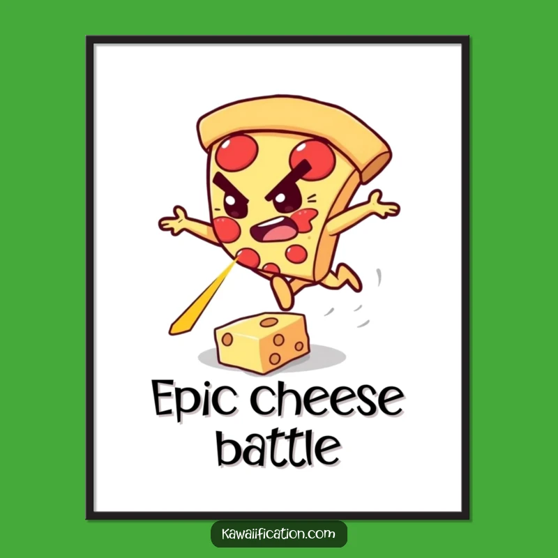 Funny Pizza Slice Digital Print: Instantly Add Heroic Motivation to Your Walls