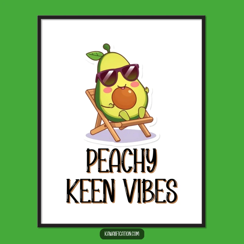Instant Vacation: Funny Avocado Digital Art - Beach Chill, Downloadable Funny Gift