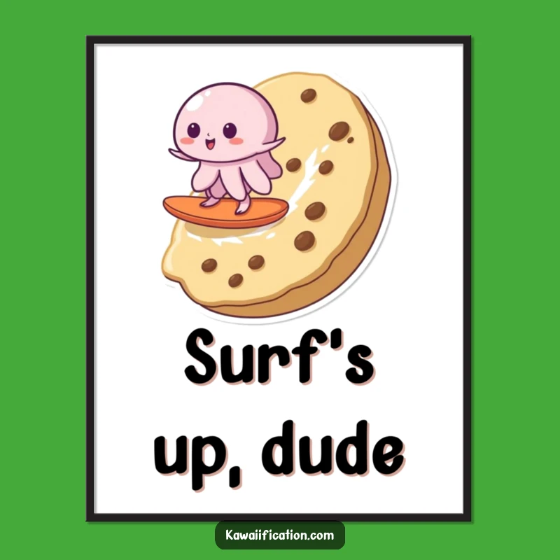 Funny Wobbly Jelly Cookie Surf Digital Art - Instant Hilarious Dessert Decor Gift