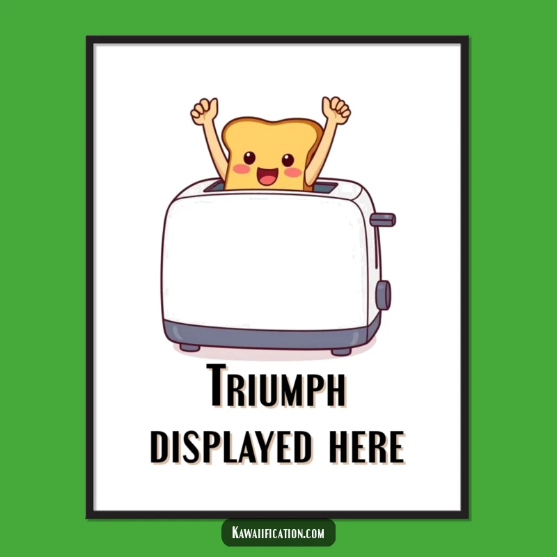 Funny Toast Triumph Digital Art - Instant Cheerful Art, Perfect Funny Gift