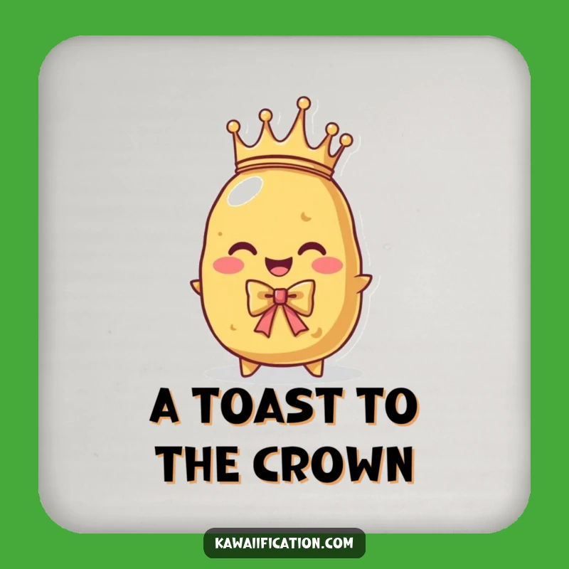 Funny Potato King Coaster: Protect Your Table with Royal Spud Charm