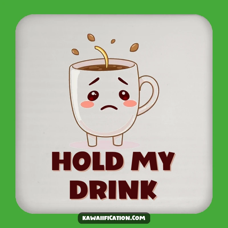Funny Confused Coffee Coaster Set: Protect Surfaces with Hilarious Morning Flair
