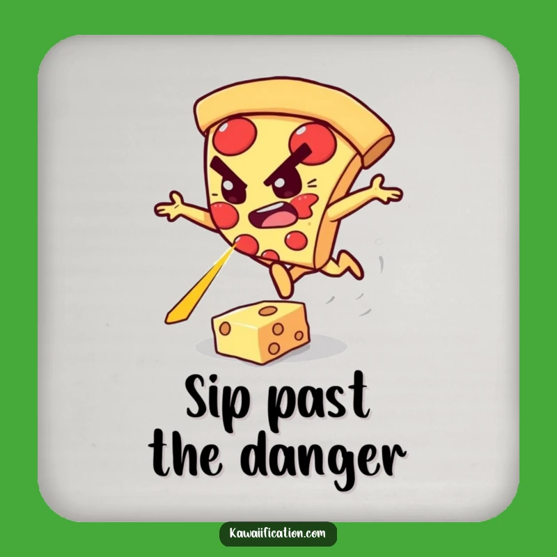 Funny Pizza Slice Coaster: Protect Surfaces with Determined Heroism
