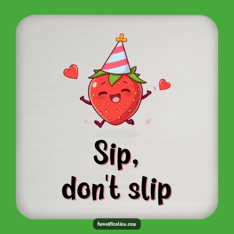 Funny Tripping Strawberry Coaster: Hilarious Party Accessory Gift
