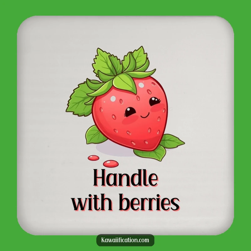 Funny Strawberry Trip Coaster: Blushing Fruit Protector for a Hilarious Gift