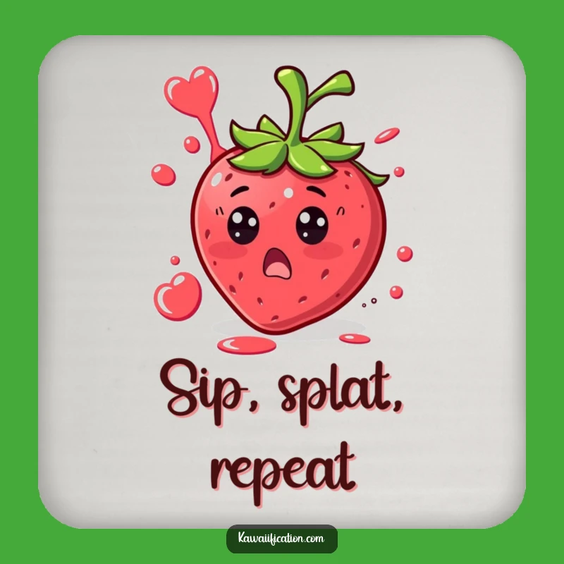 Funny Strawberry Surprise Coaster - Protect Surfaces with Juiciness!