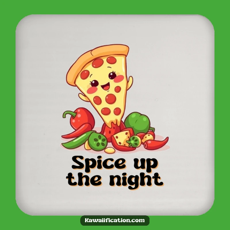 Funny Pizza Slip Coaster: Giggling Slice Protection, Foodie Drink Decor