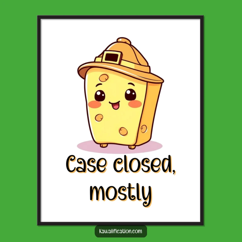 Funny Detective Cheese Poster: Add Humorous Mystery to Your Walls with This Cheesy Art Print