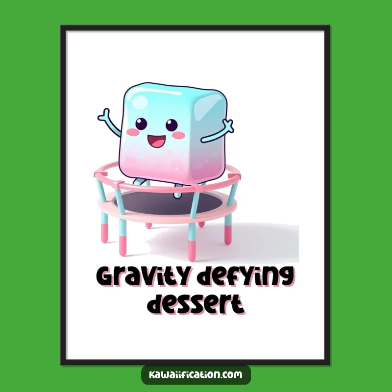 Funny Jelly Cube Candy Trampoline Poster A Hilarious Sweet Art Piece For Any Room