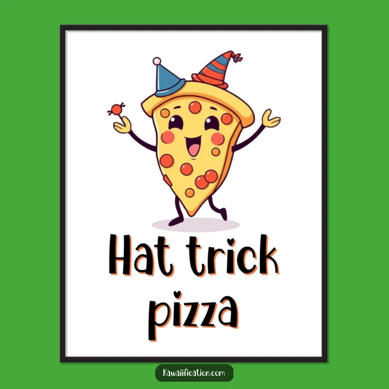 Funny Pizza Juggling Poster: Vibrant Wall Art for a Festive Foodie Home