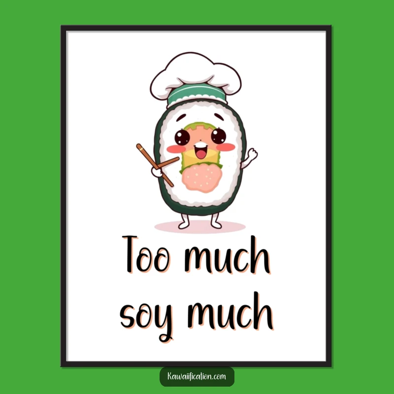 Funny Sushi Juggler Poster: Whimsical Food Art, Perfect Humorous Decor Gift