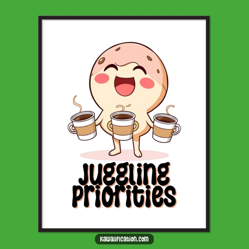 Funny Donut Juggling Poster: Sweet Wall Art for Your Space
