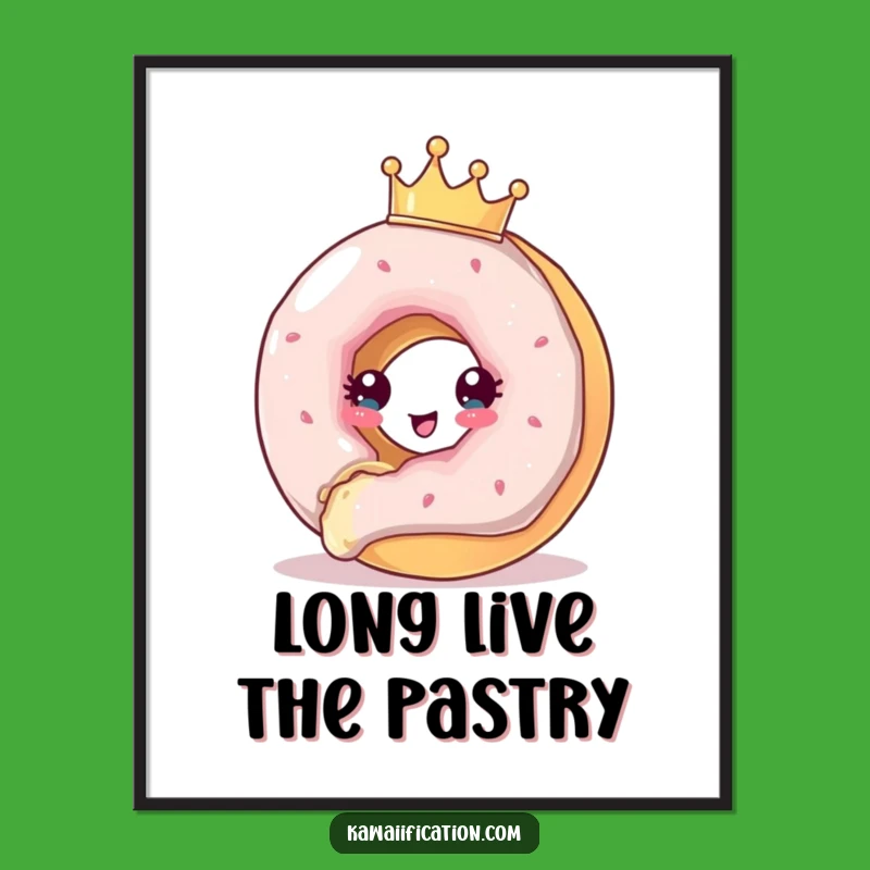 Funny Donut Crown Poster - Royal Escape Art, Deliciously Funny Gift!