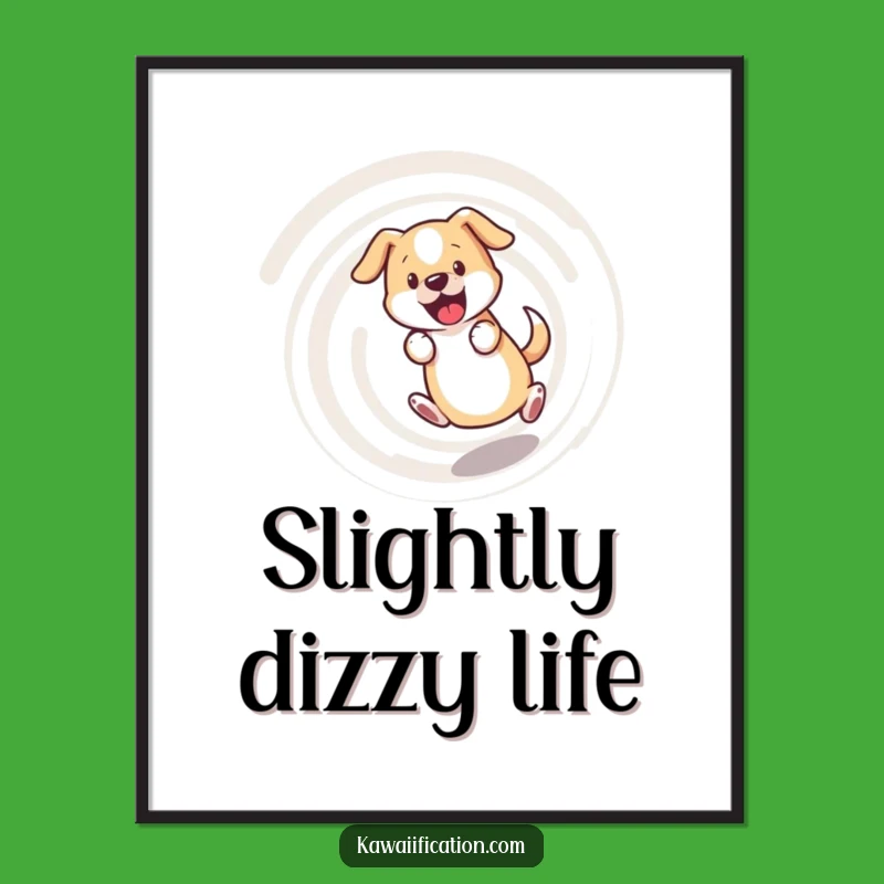 Funny Bewildered Dog Poster - Dizzy Art, Perfect Humorous Gift Decor