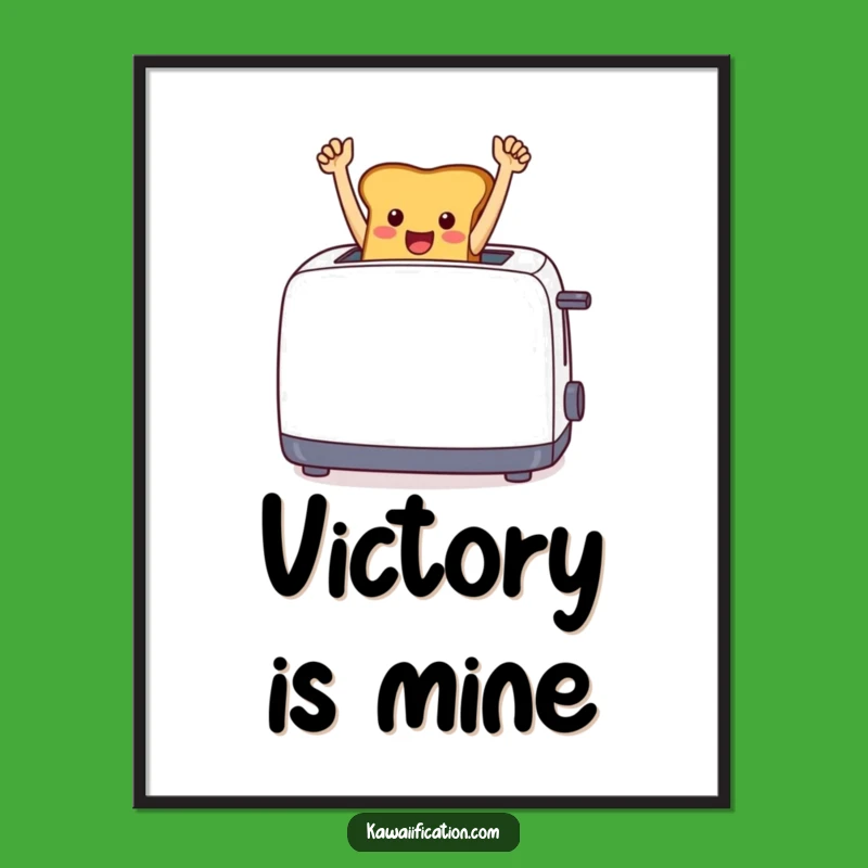 Funny Toast Triumph Poster - Whimsical Breakfast Art, Perfect Funny Gift