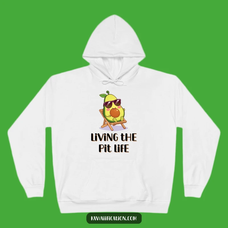 Cozy Cool Vibes: Funny Avocado Hoodie - Beach Lounger, Ideal Funny Gift