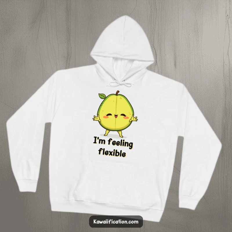 Funny Hoodie featuring a confident avocado in a dramatic split, perfect for cozy laughs and stylish comfort.